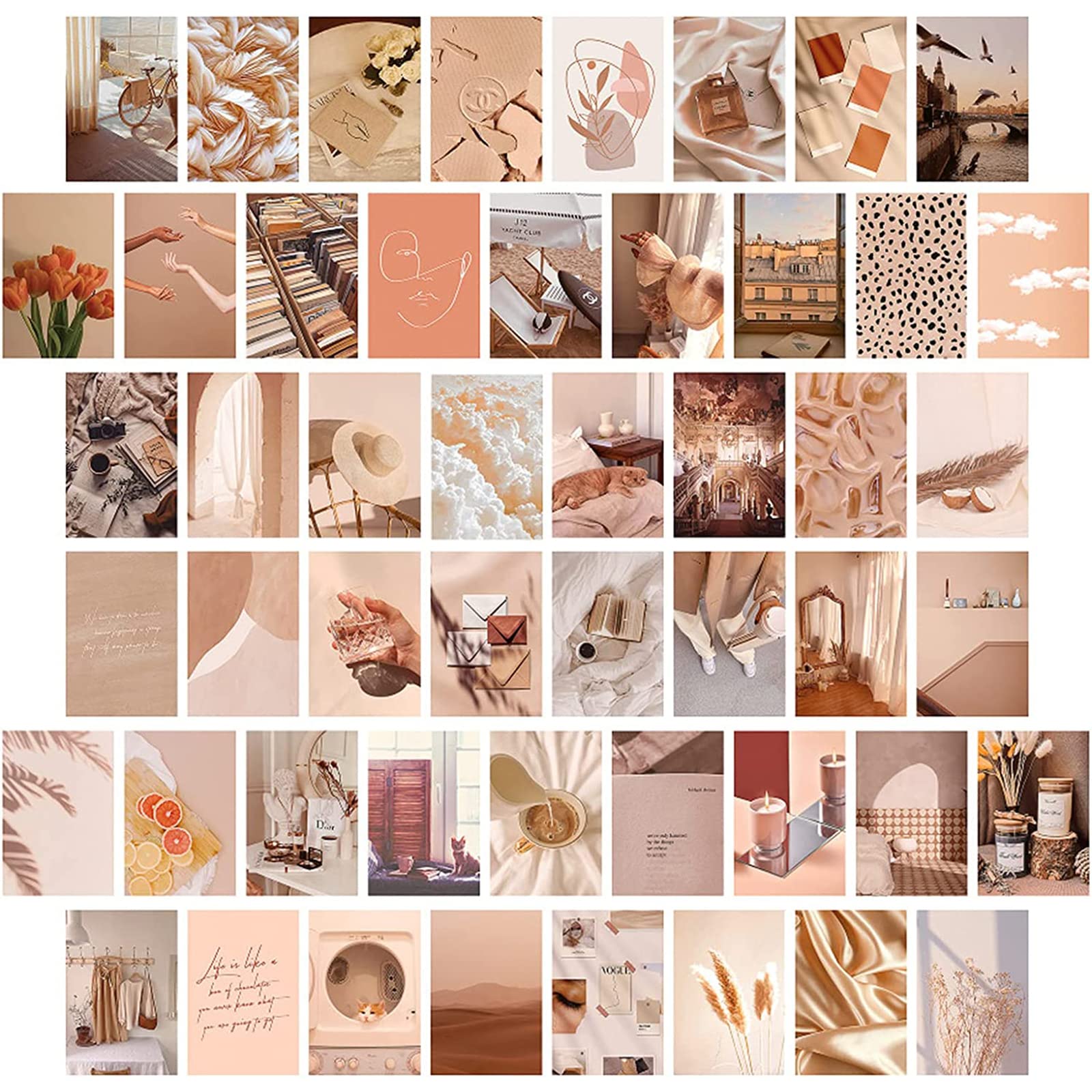 Collage, Beige Ästhetik, Fotowand, Moodboard, Pastellfarben, HD, iPad-Hintergrundbild