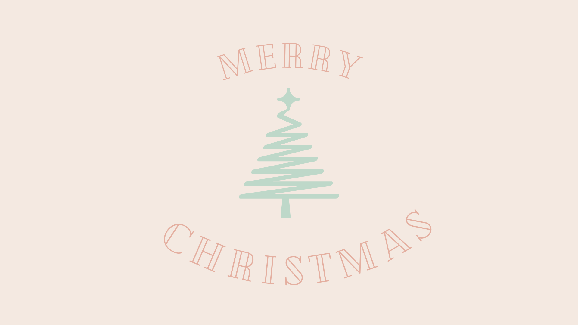 Merry Christmas, Weihnachtsbaum, Typografie, Minimalistisch, Beiger Hintergrund, 1080p Wallpaper