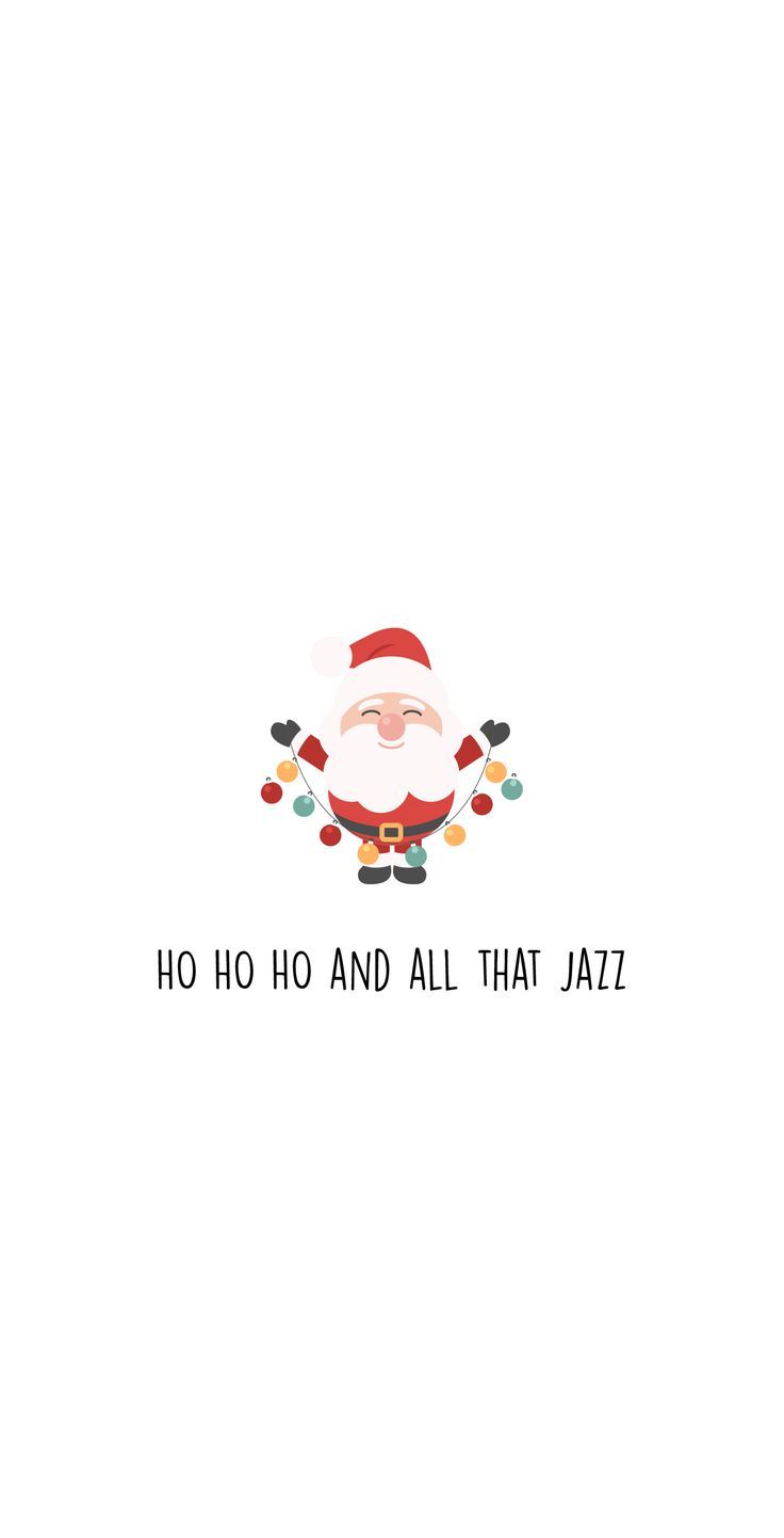 Ho Ho Ho and All That Jazz, Weihnachtsmann, Illustration, Minimalistisch, Weißer Hintergrund, Sperrbildschirm