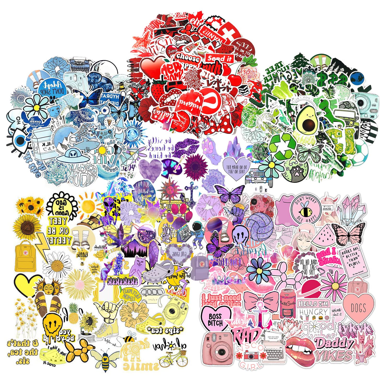Sticker, Collage, Bunt, Regenbogenfarben, HD, Hintergrundbild fürs Tablet