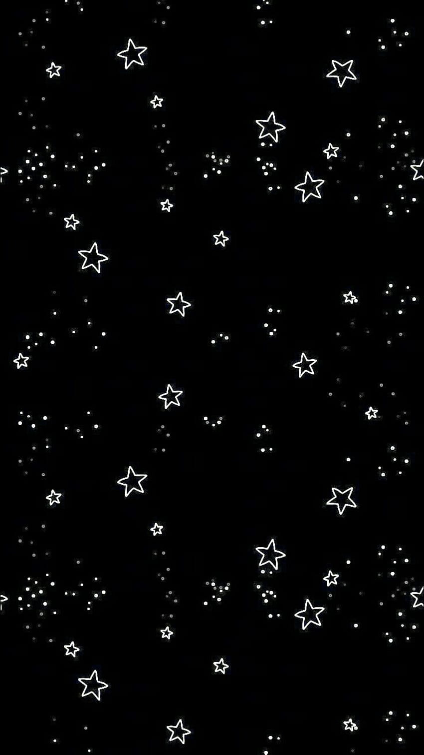 Sterne, Schwarzer Hintergrund, Minimalistisch, Sternmuster, Sperrbildschirm fürs iPhone
