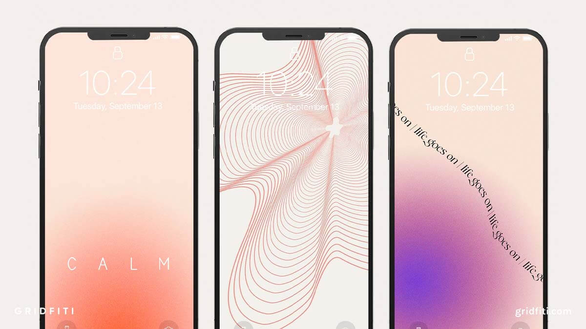 iPhone, Sperrbildschirm, Farbverlauf, Linienkunst, Pastellfarben, Hintergrundbild