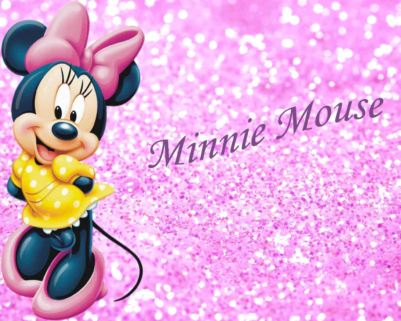 Minnie Maus, Glitzer, Schriftzug, Rosa, HD, Desktop-Hintergrund für Windows