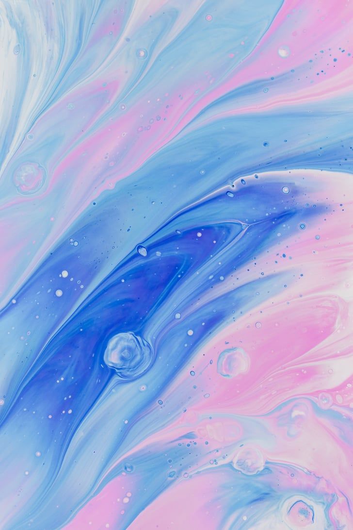 Fluid Art, Marmoroptik, Blau, Rosa, Abstrakt, HD, Hintergrundbild fürs Handy