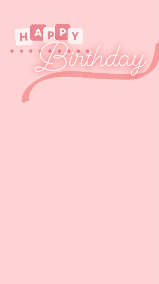 Happy Birthday, Schriftzug, Rosa Hintergrund, Minimalistisch, Sperrbildschirm fürs iPhone