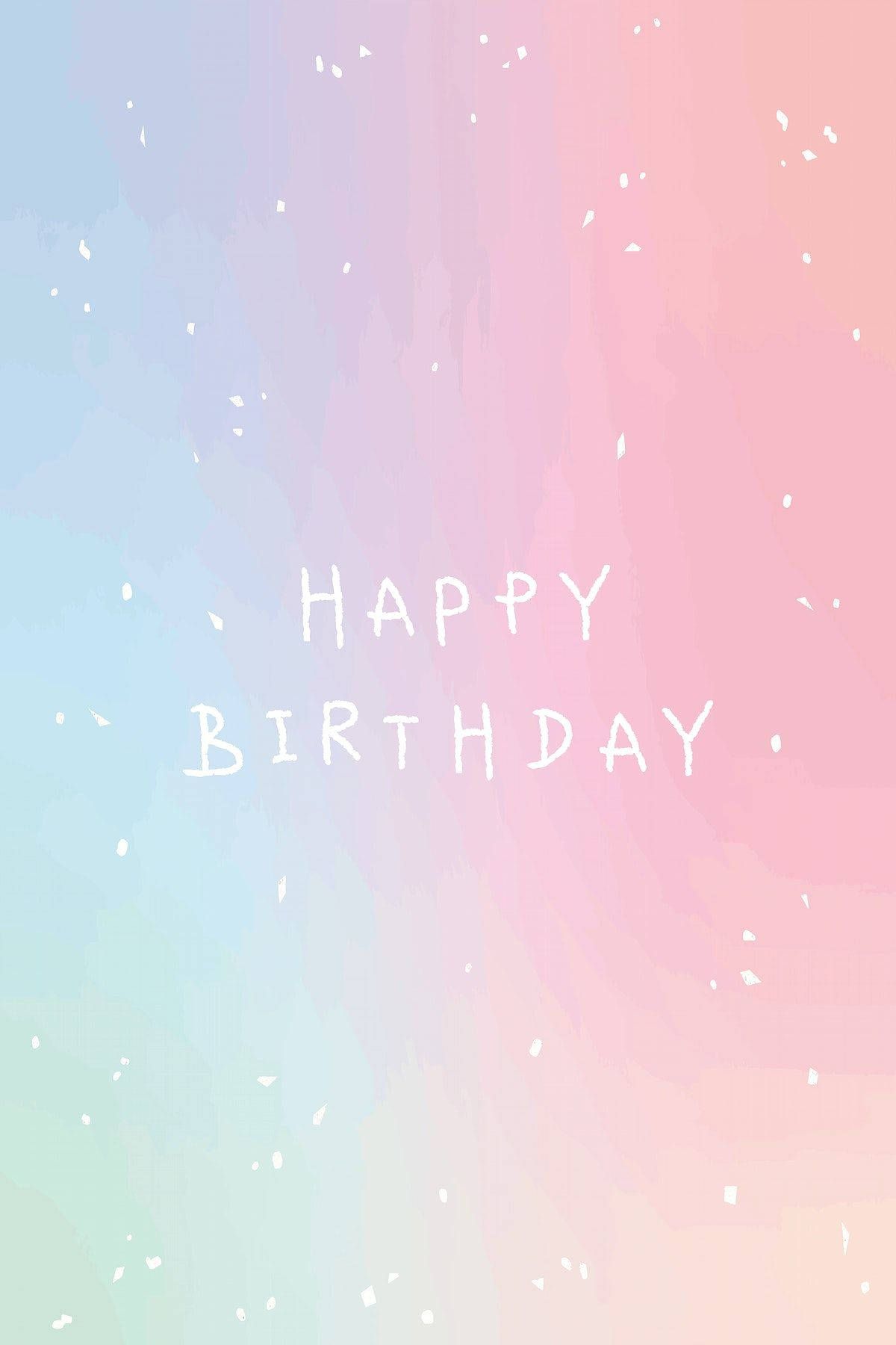 Happy Birthday, Pastell-Farbverlauf, Rosa, Hellblau, Minimalistisch, Full HD, Handy-Hintergrund
