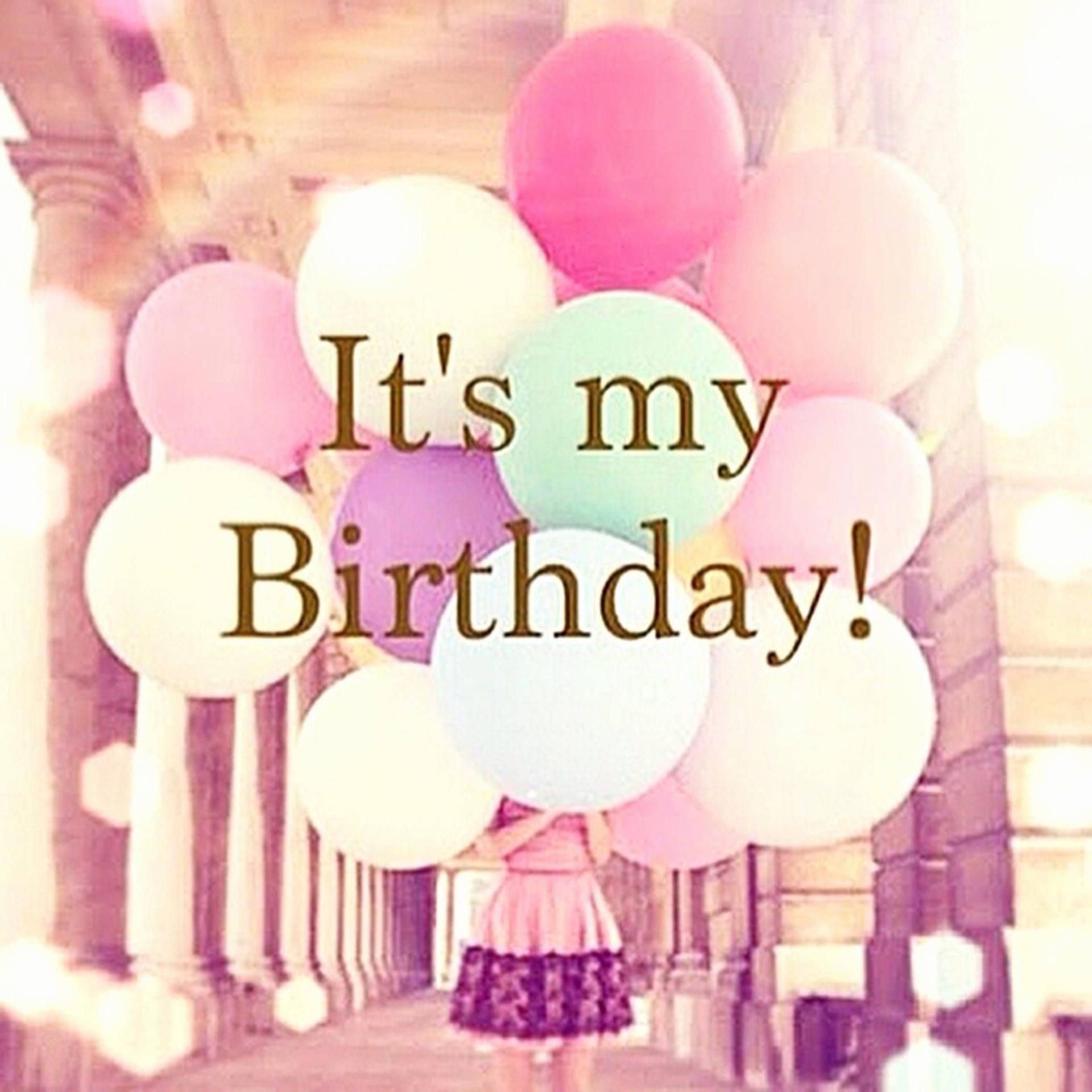 It's my Birthday, Luftballons, Pastell, Rosa, Feier, Full HD, Hintergrundbild fürs Tablet
