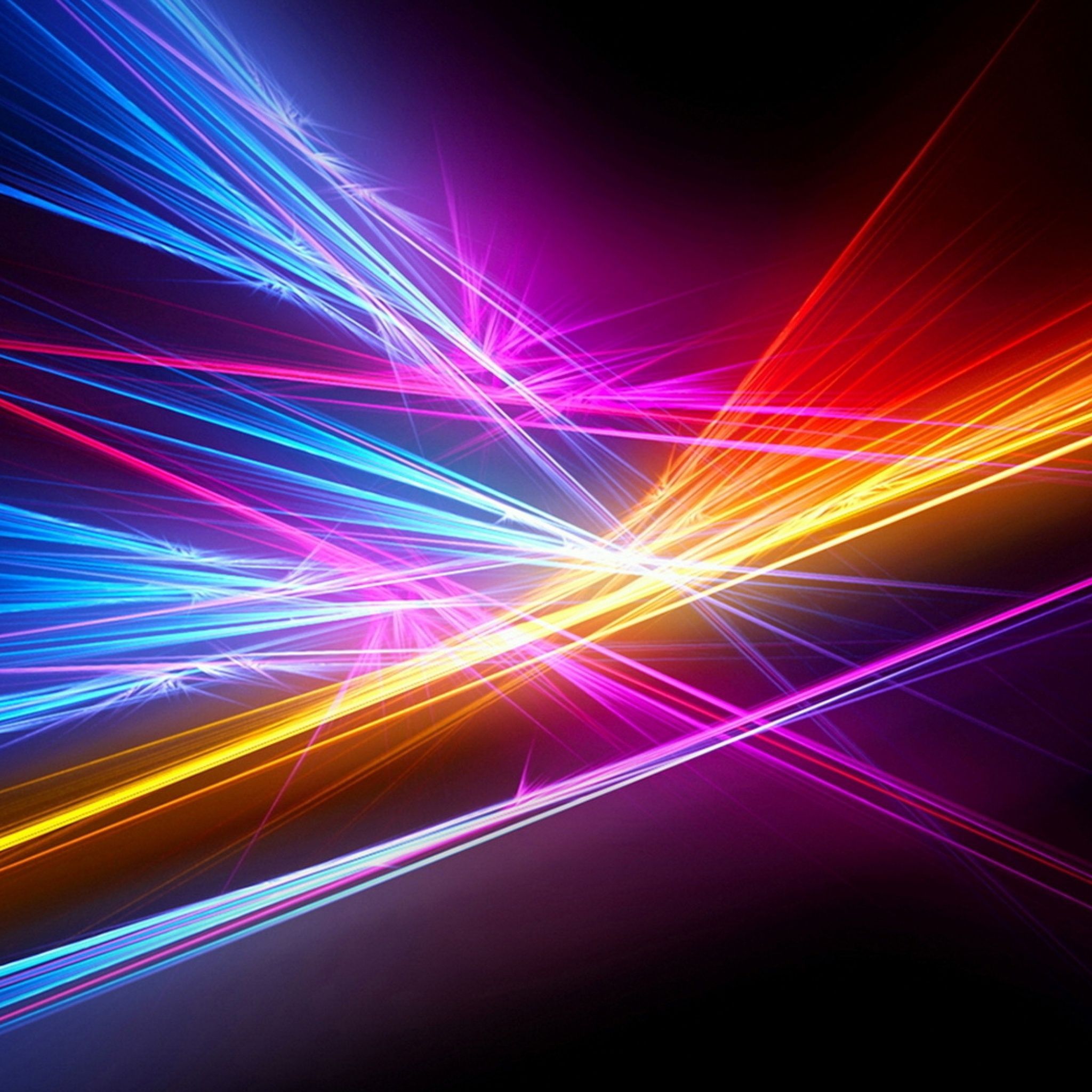 Lichtstrahlen, Laser, Bunt, Schwarzer Hintergrund, Dynamisch, Full HD Wallpaper