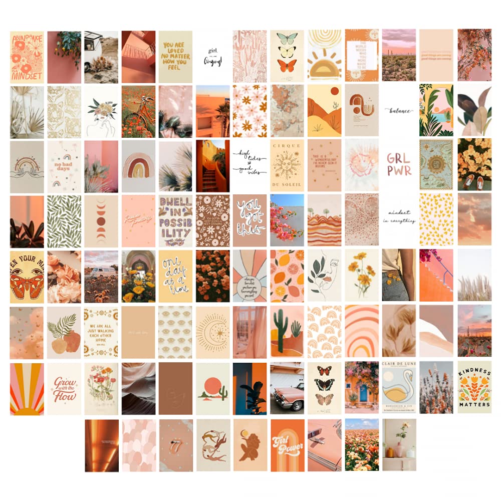 Collage, Pfirsichtöne, Moodboard, Aesthetic, Hintergrundbild für iPad und Tablet