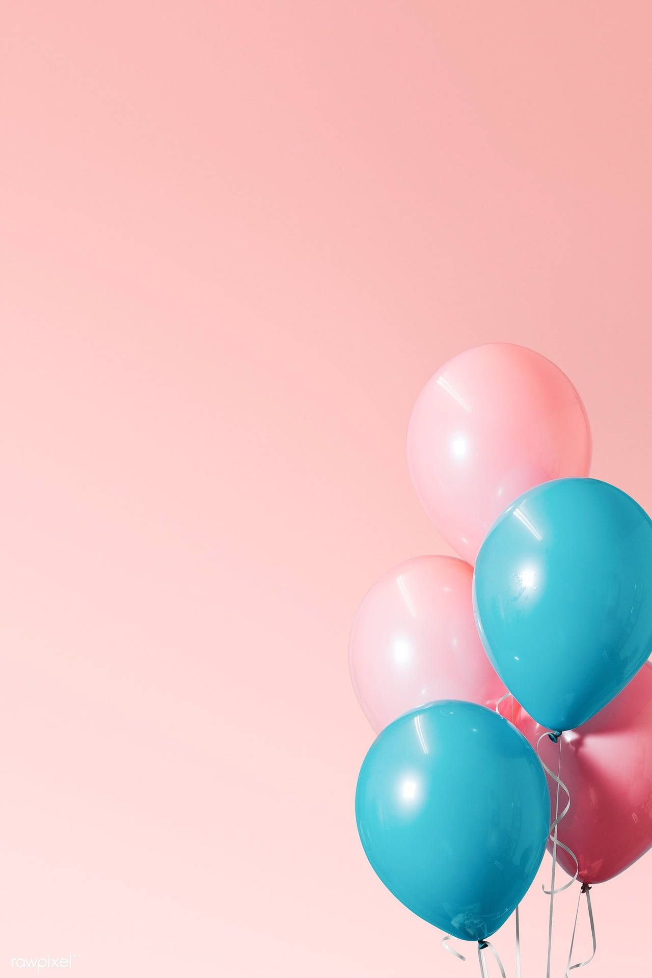 Luftballons, Rosa, Türkis, Rosa Hintergrund, Minimalistisch, Sperrbildschirm fürs iPhone