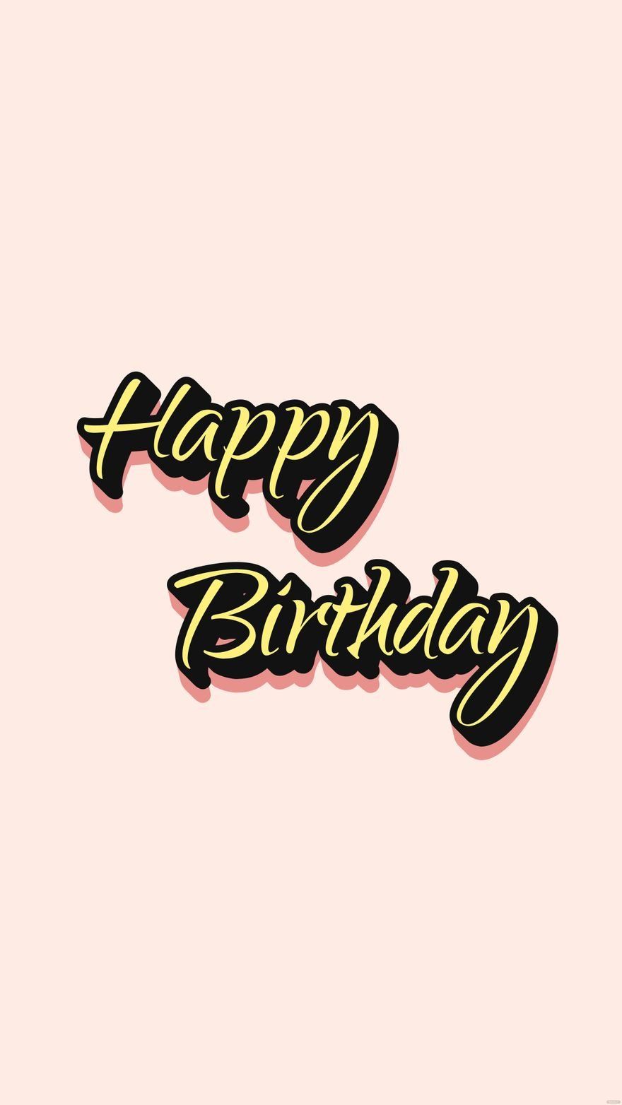 Happy Birthday, Schriftzug, Gold, Schwarz, Rosa Hintergrund, Sperrbildschirm fürs iPhone