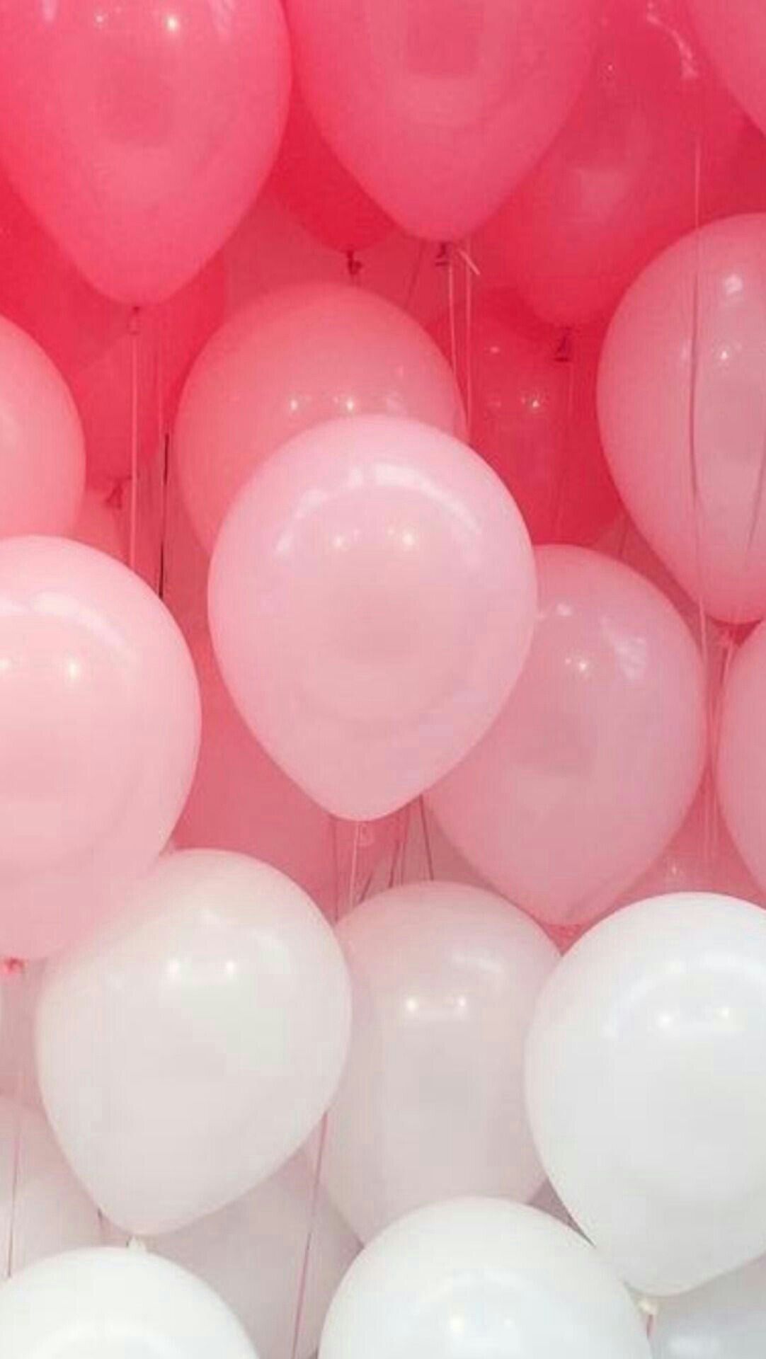 Luftballons, Pink, Weiß, Farbverlauf, Fülle, Full HD, Sperrbildschirm fürs iPhone