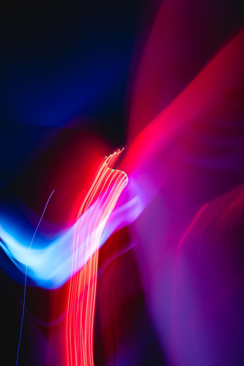 Lichtstreifen, Langzeitbelichtung, Rot, Blau, Abstrakt, HD, Sperrbildschirm fürs iPhone