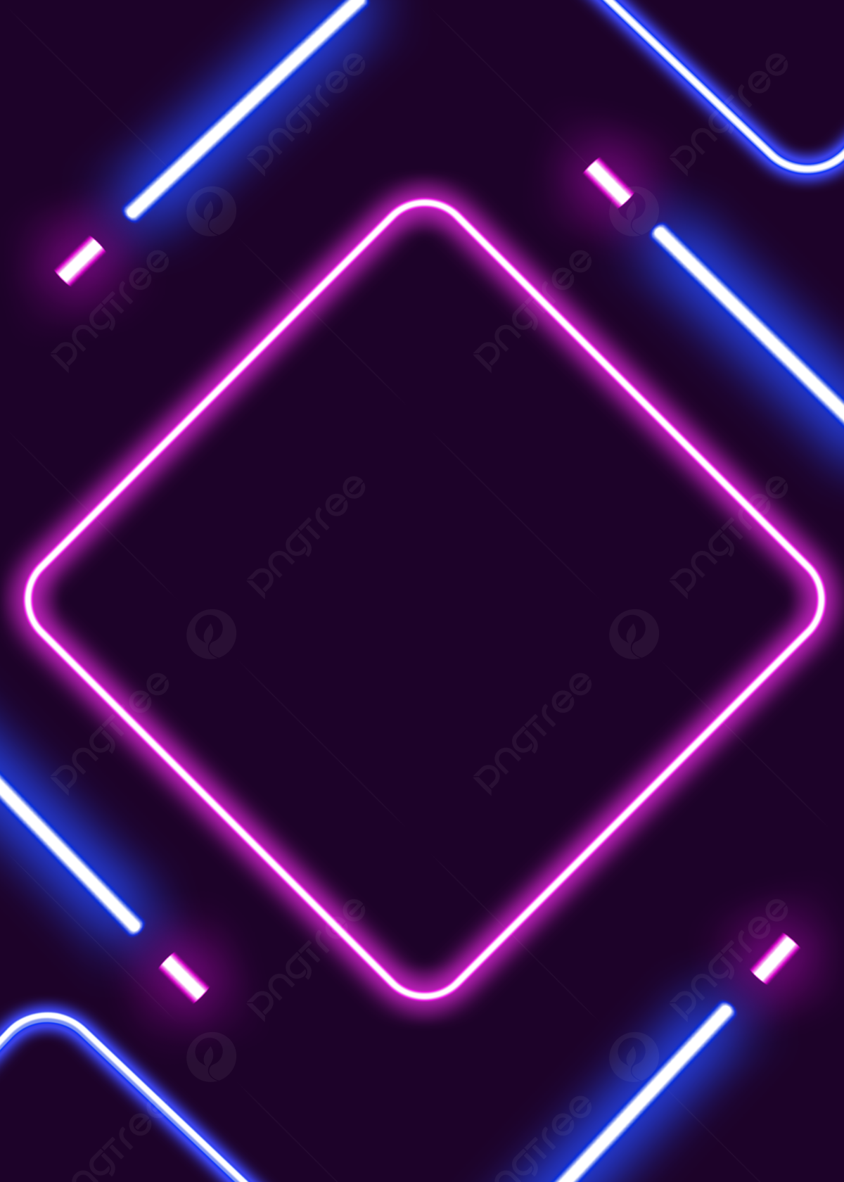 Raute, Neonrahmen, Pink, Blau, Dunkel, Full HD, iPad-Hintergrundbild