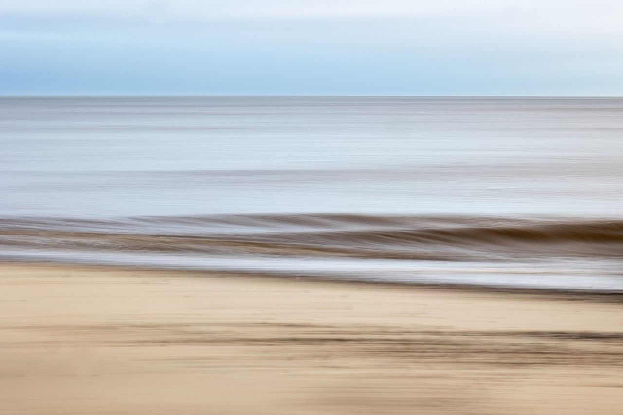 Strand, Bewegungsunschärfe, Abstrakt, Beige, Horizont, HD, Hintergrundbild für den PC