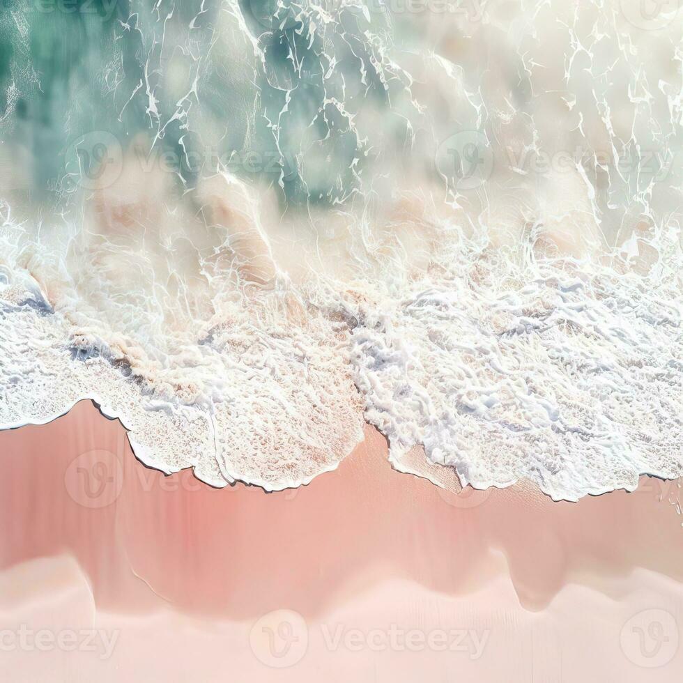 Welle, Schaum, Rosa Sand, Draufsicht, Türkis, Hintergrundbild für iPad und Tablet