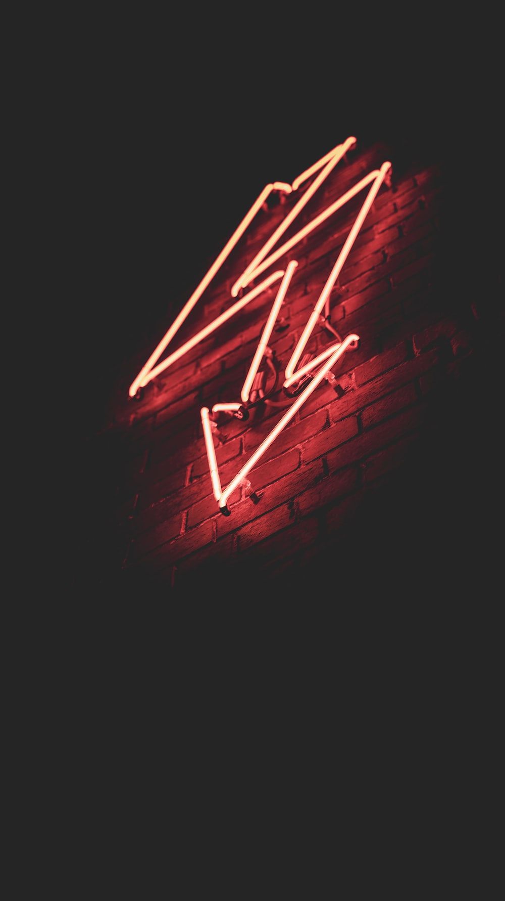 Blitz, Neonlinien, Rot, Dunkelgrau, Minimalistisch, HD, Hintergrundbild fürs Handy
