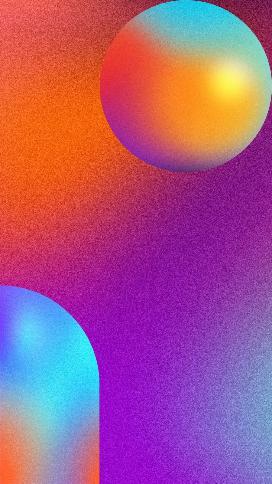 Kugel, Farbverlauf, Orange, Lila, 3D-Formen, HD, Sperrbildschirm fürs iPhone