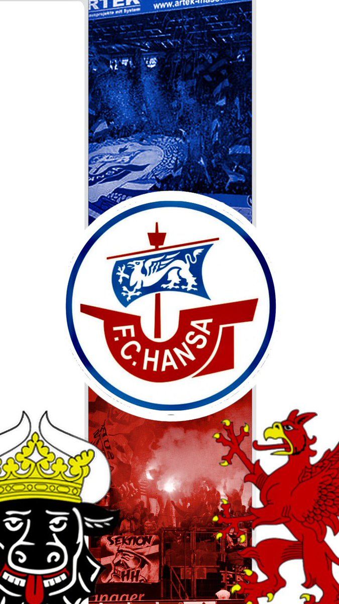 F.C. Hansa Rostock, Vereinswappen, Ostseestadion, Fans, Pyrotechnik, Greif, Hintergrundbild fürs Handy