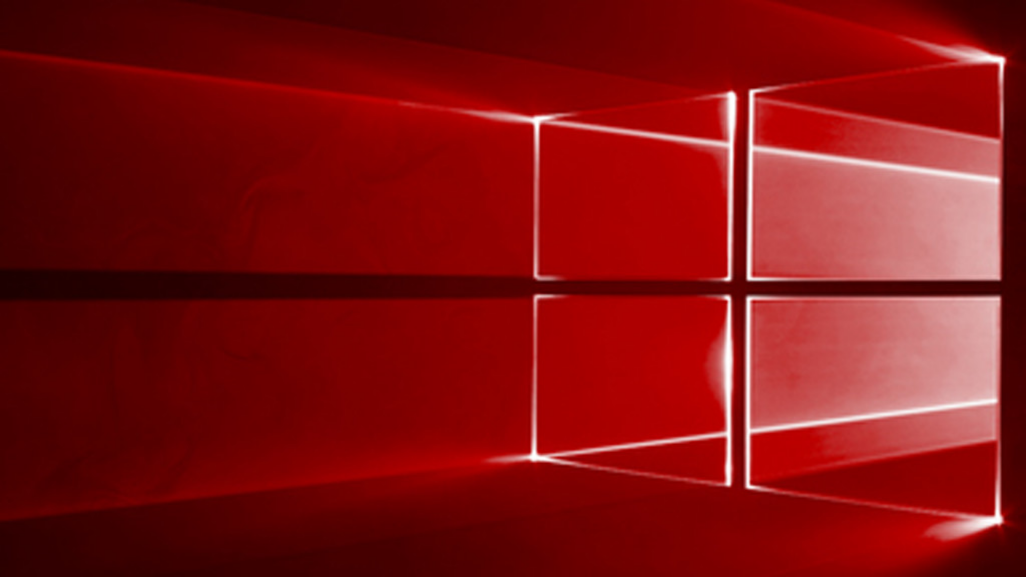 Windows 10, Windows-Logo, Rot, Lichtstrahlen, 16:9, Full-HD-Hintergrundbild für den Desktop