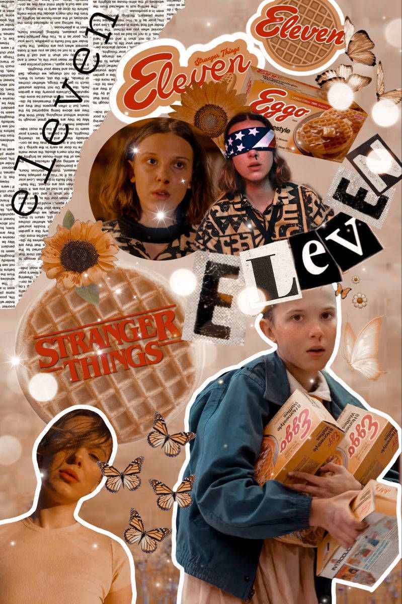 Elfi, Stranger Things, Eggo-Waffeln, Collage, Ästhetik, HD, Hintergrundbild fürs Handy