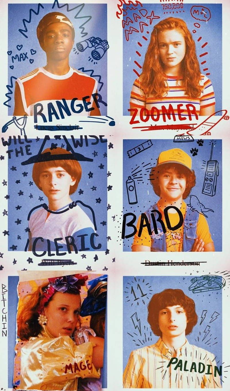 Stranger Things, Dungeons & Dragons, Charakterposter, Collage, Retro, HD, Handy-Hintergrundbild