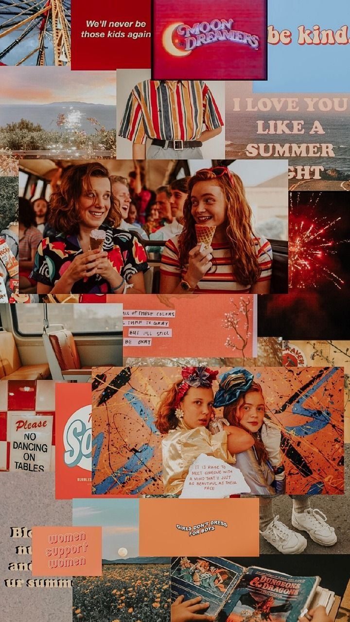 Stranger Things, Starcourt Mall, Sommer, Collage, Ästhetik, HD, iPhone-Hintergrundbild