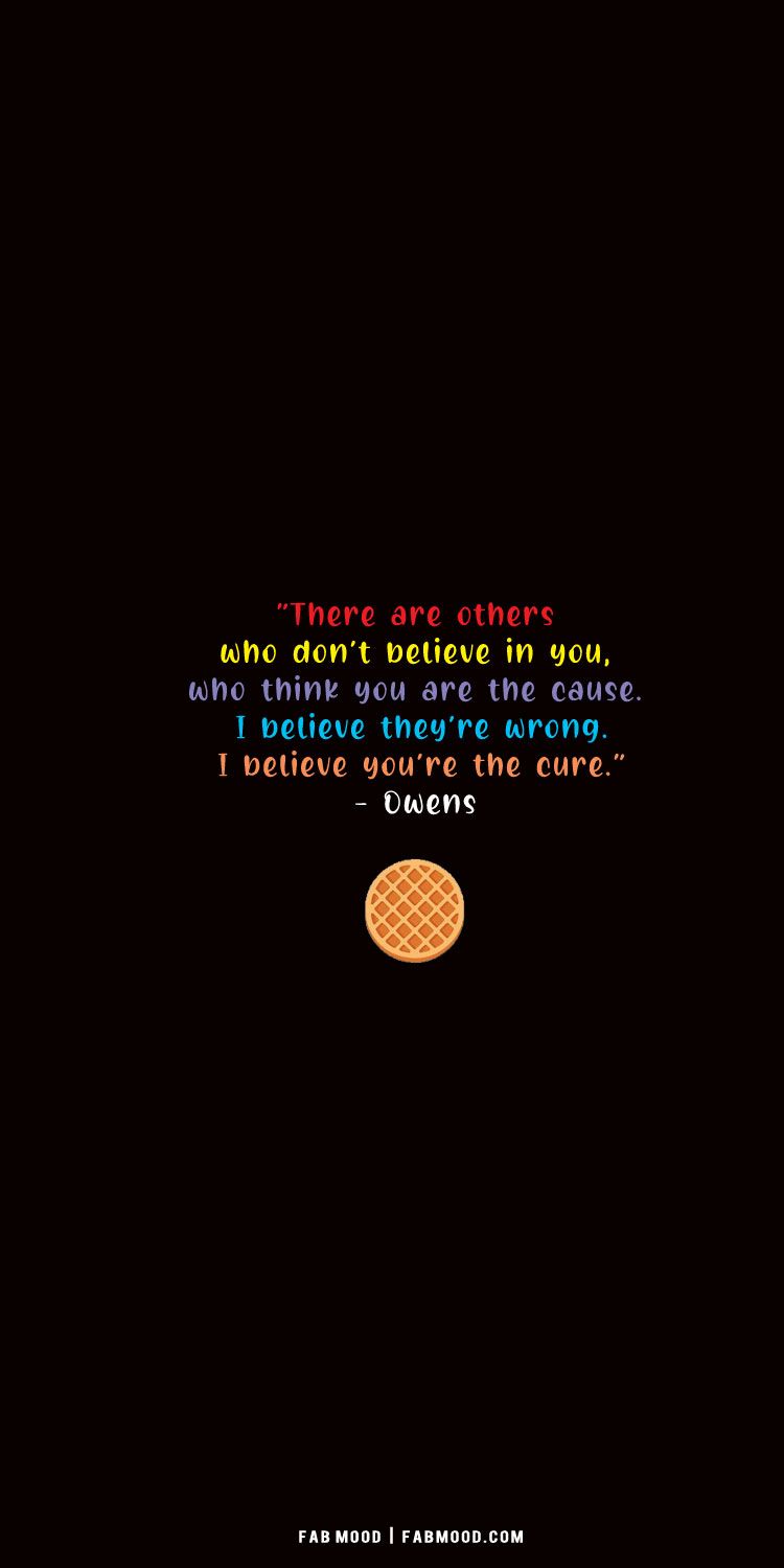 Stranger Things, Zitat, Eggo-Waffel, Schwarzer Hintergrund, Sperrbildschirm fürs iPhone
