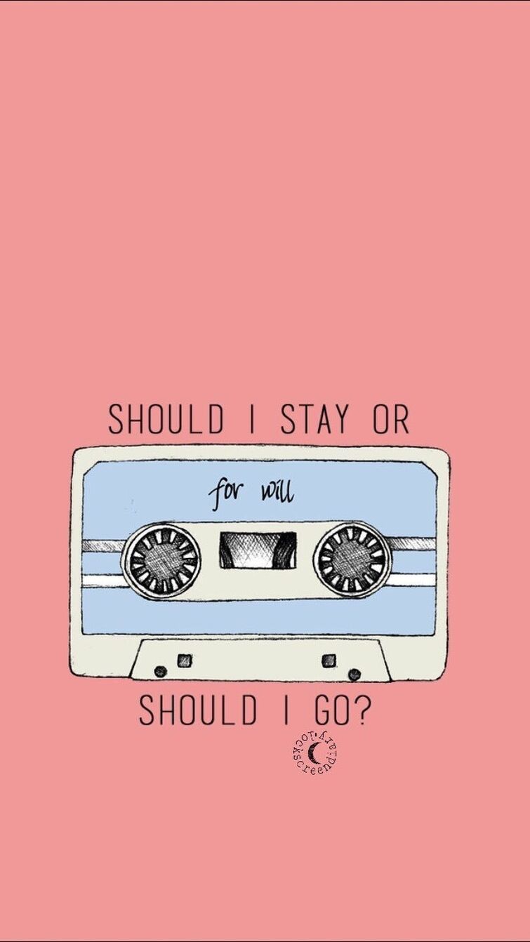 Should I Stay or Should I Go, The Clash, Kassette, Stranger Things, Rosa Hintergrund, Sperrbildschirm