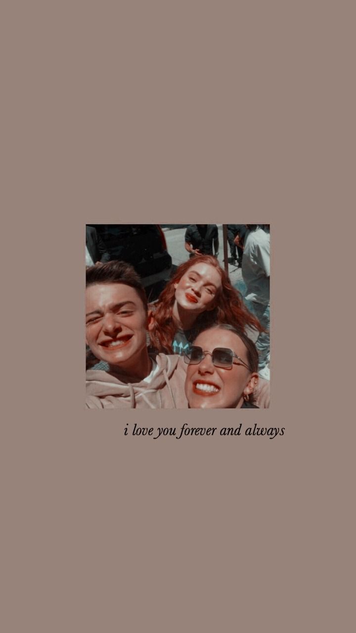 Stranger Things, Polaroid, Freundschaft, Taupe, Minimalismus, Android-Hintergrundbild