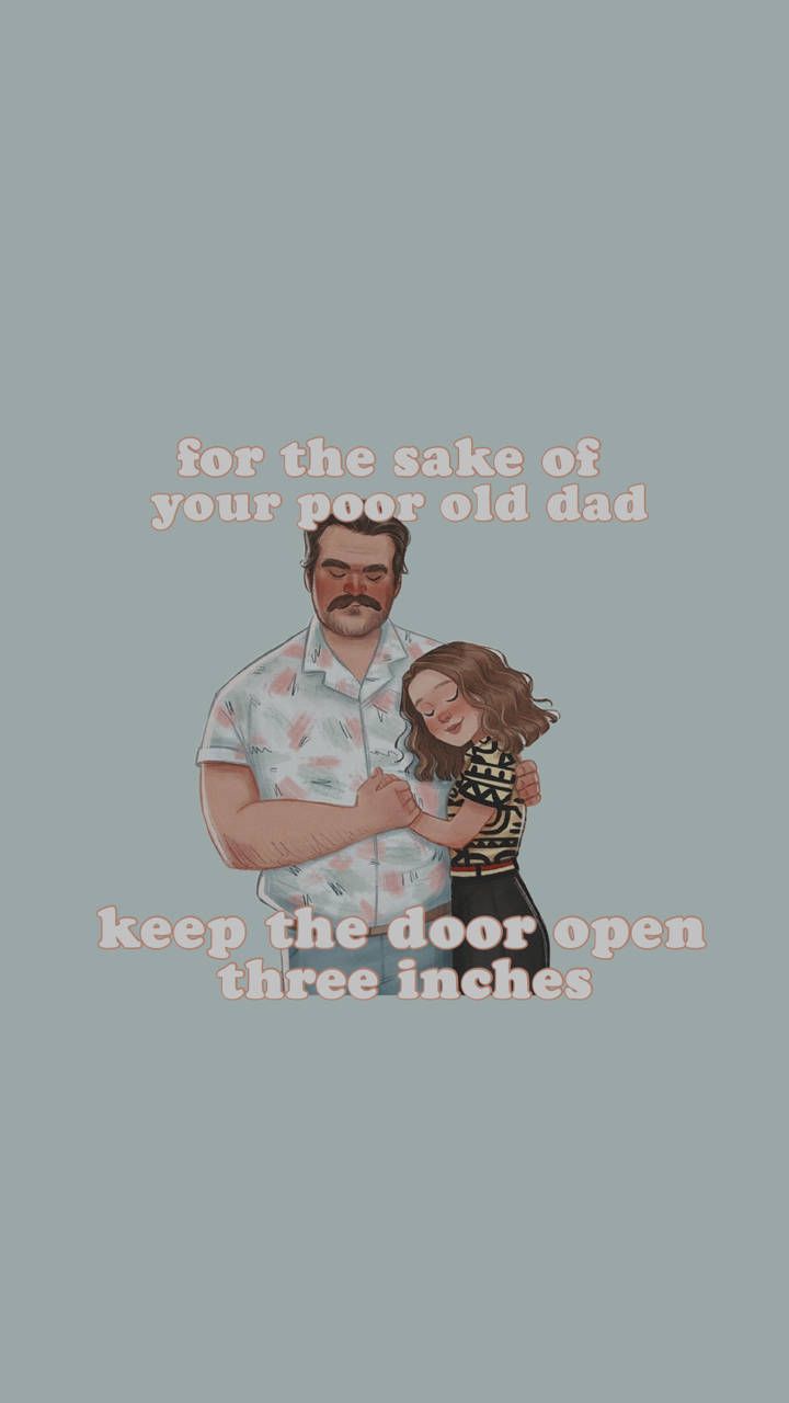 Jim Hopper, Stranger Things, Zitat, Illustration, Graublau, HD, iPhone-Hintergrundbild