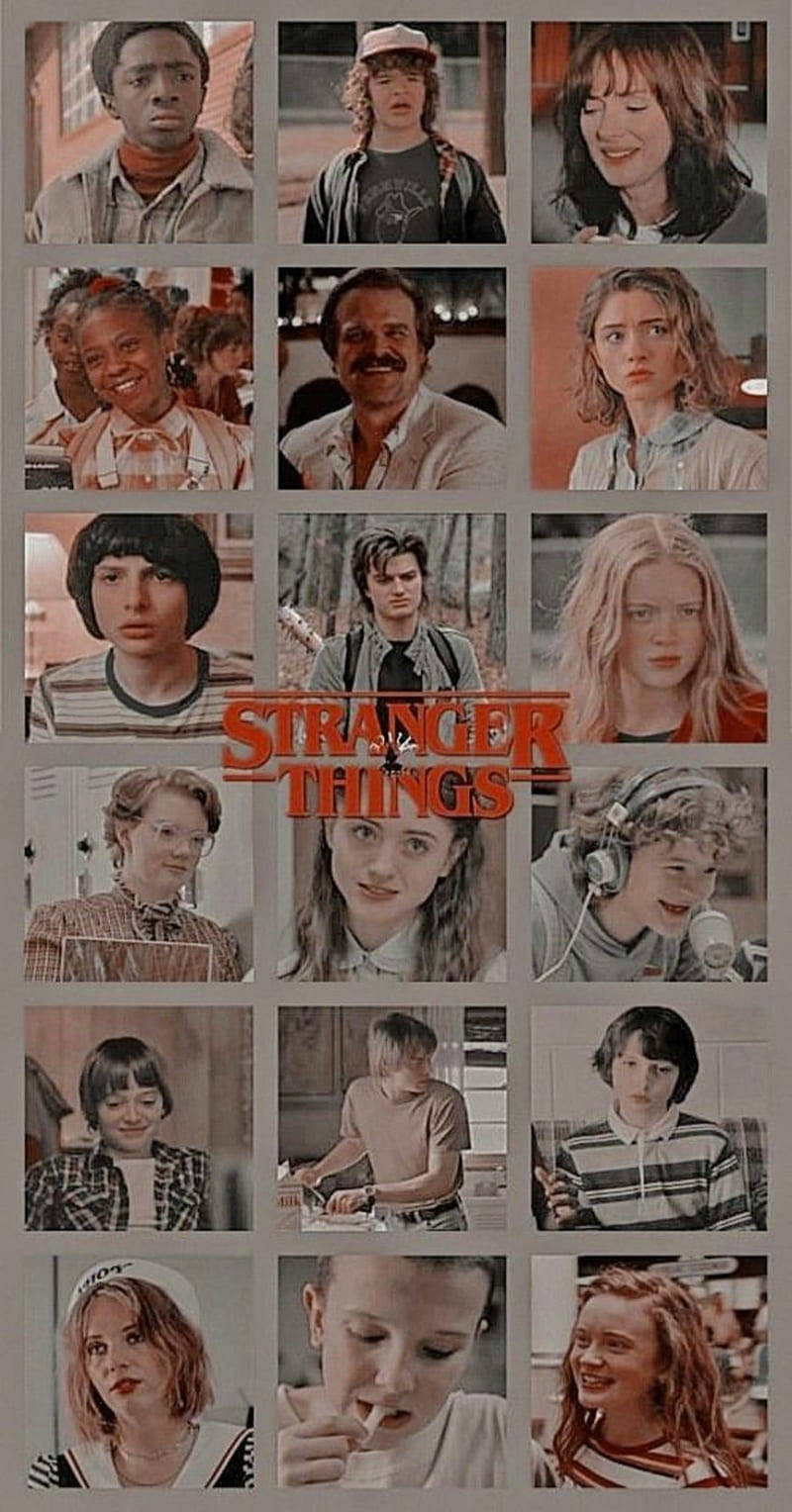 Stranger Things, Besetzung, Fotoraster, Collage, HD, Sperrbildschirm fürs iPhone