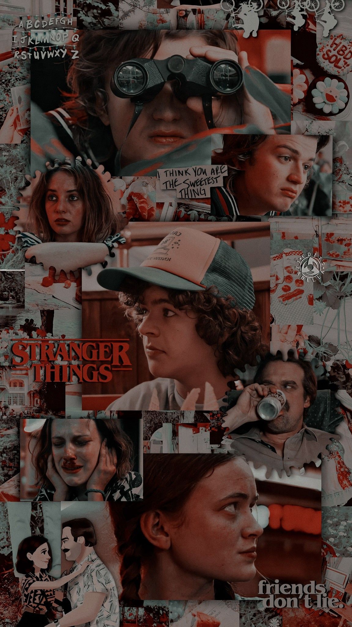 Stranger Things, Collage, Besetzung, Ästhetik, Full HD, Sperrbildschirm fürs iPhone