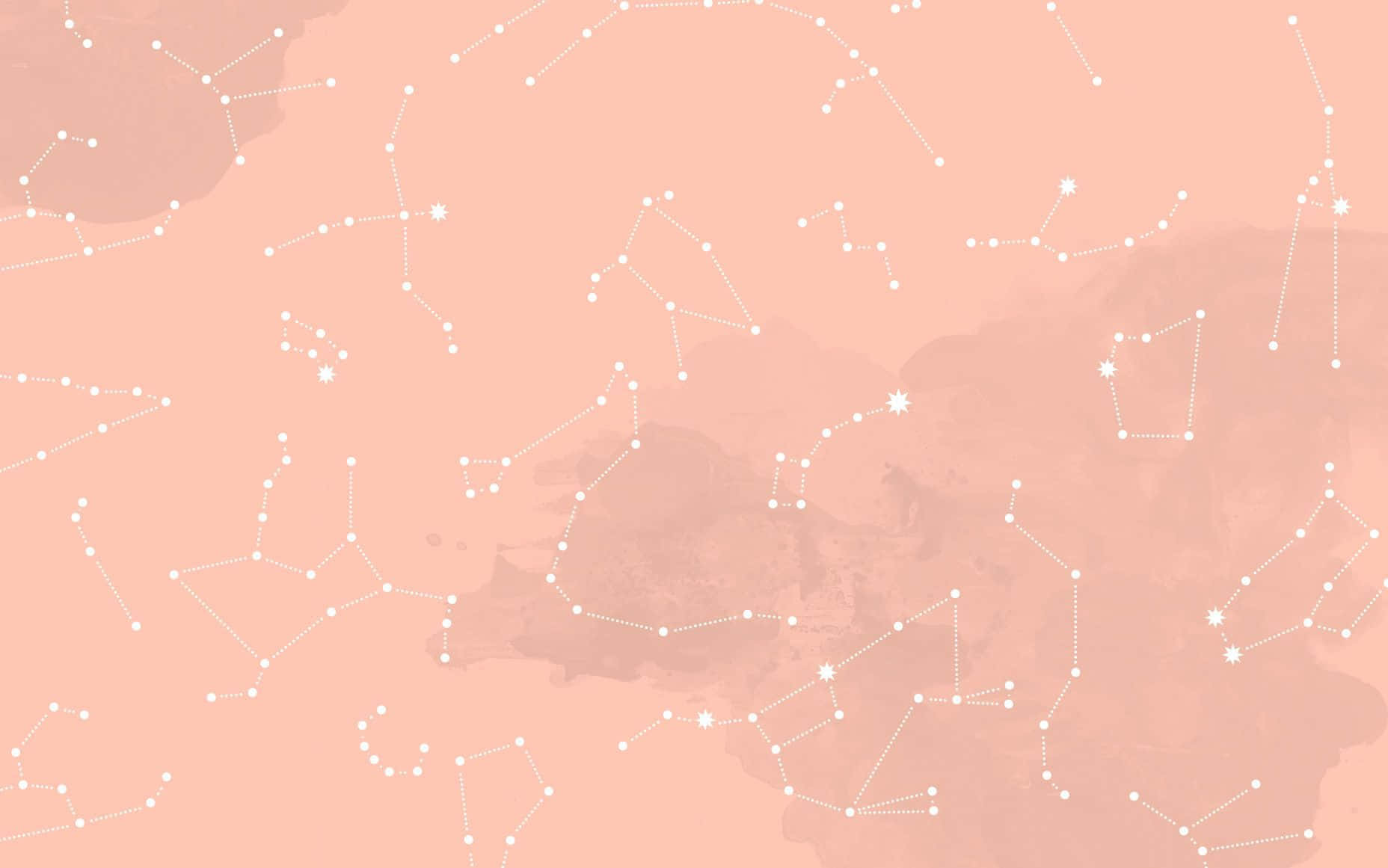 Sternbilder, Pfirsichfarben, Minimalistisch, Lachsrosa, Punkte, HD, MacBook-Hintergrundbild