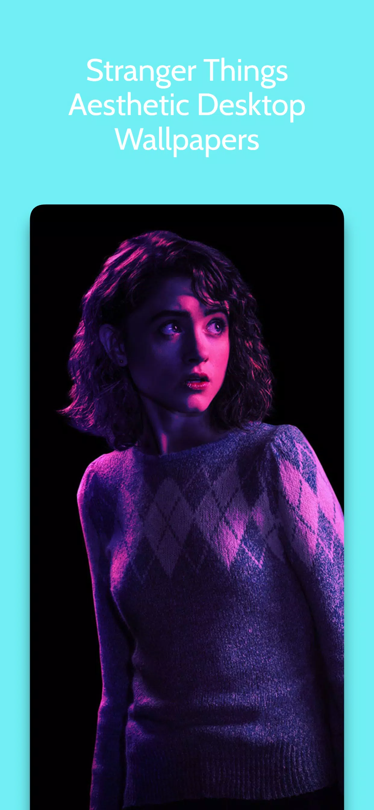 Stranger Things, Porträt, Lila Licht, Türkis, Full HD, Hintergrundbild fürs Handy