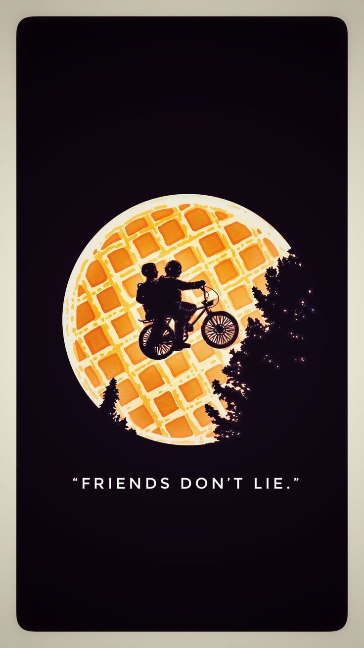 E.T. – Der Außerirdische, Eggo-Waffel, Stranger Things, Fahrrad, Friends Don't Lie, Smartphone-Hintergrund