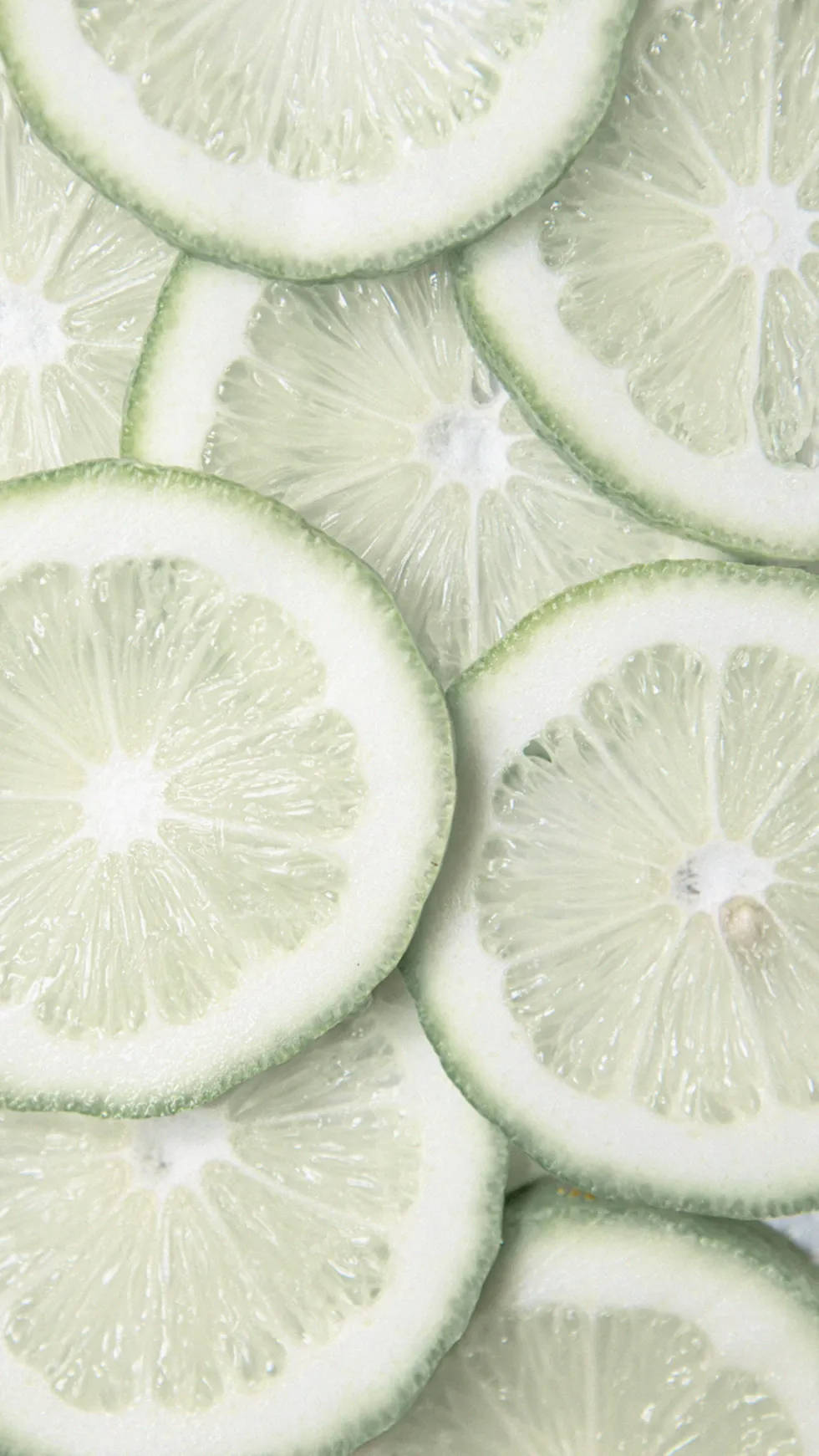 Limettenscheiben, Zitrus, Muster, Hellgrün, Nahaufnahme, HD, iPhone-Hintergrundbild