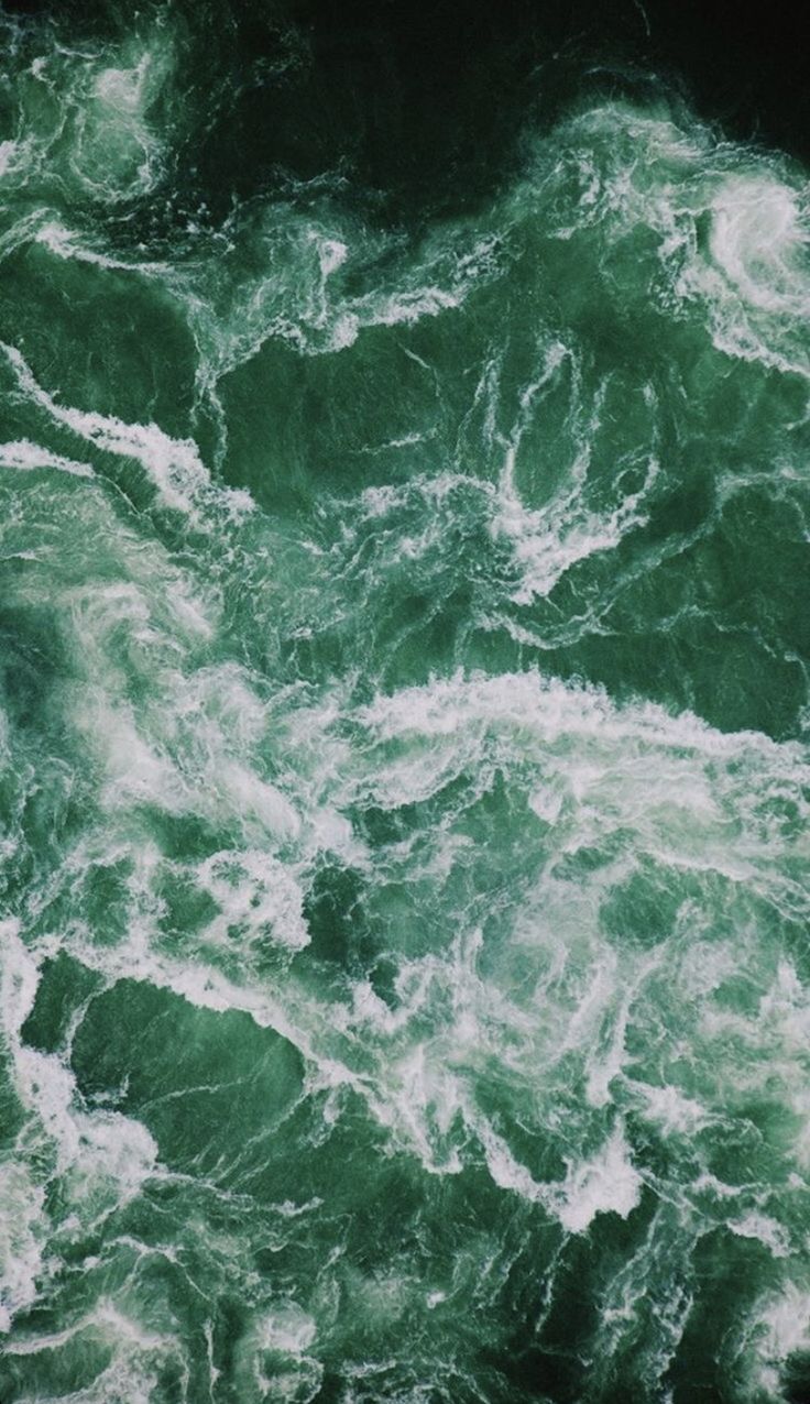 Meer, Wellen, Luftaufnahme, Gischt, Dunkelgrün, Hintergrundbild für iPhone und Android