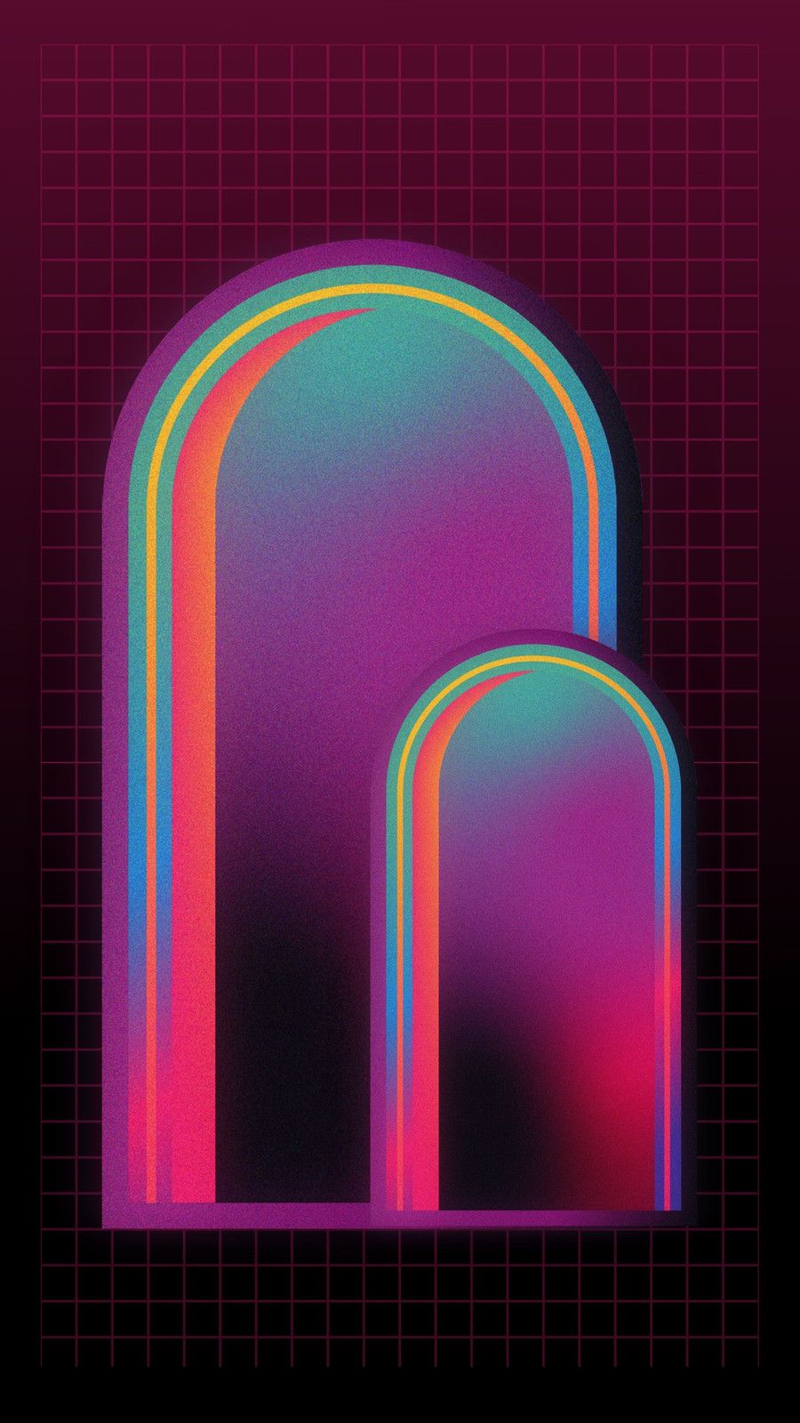 Bögen, Neonlinien, Pink, Türkis, Retro, HD, Hintergrundbild fürs Handy