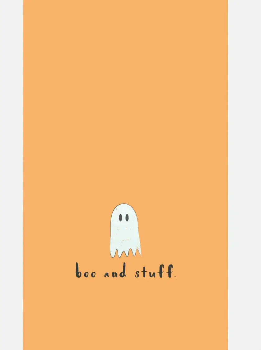 Boo and Stuff, Geist, Orange, Minimalistisch, Niedlich, HD, iPad-Hintergrundbild