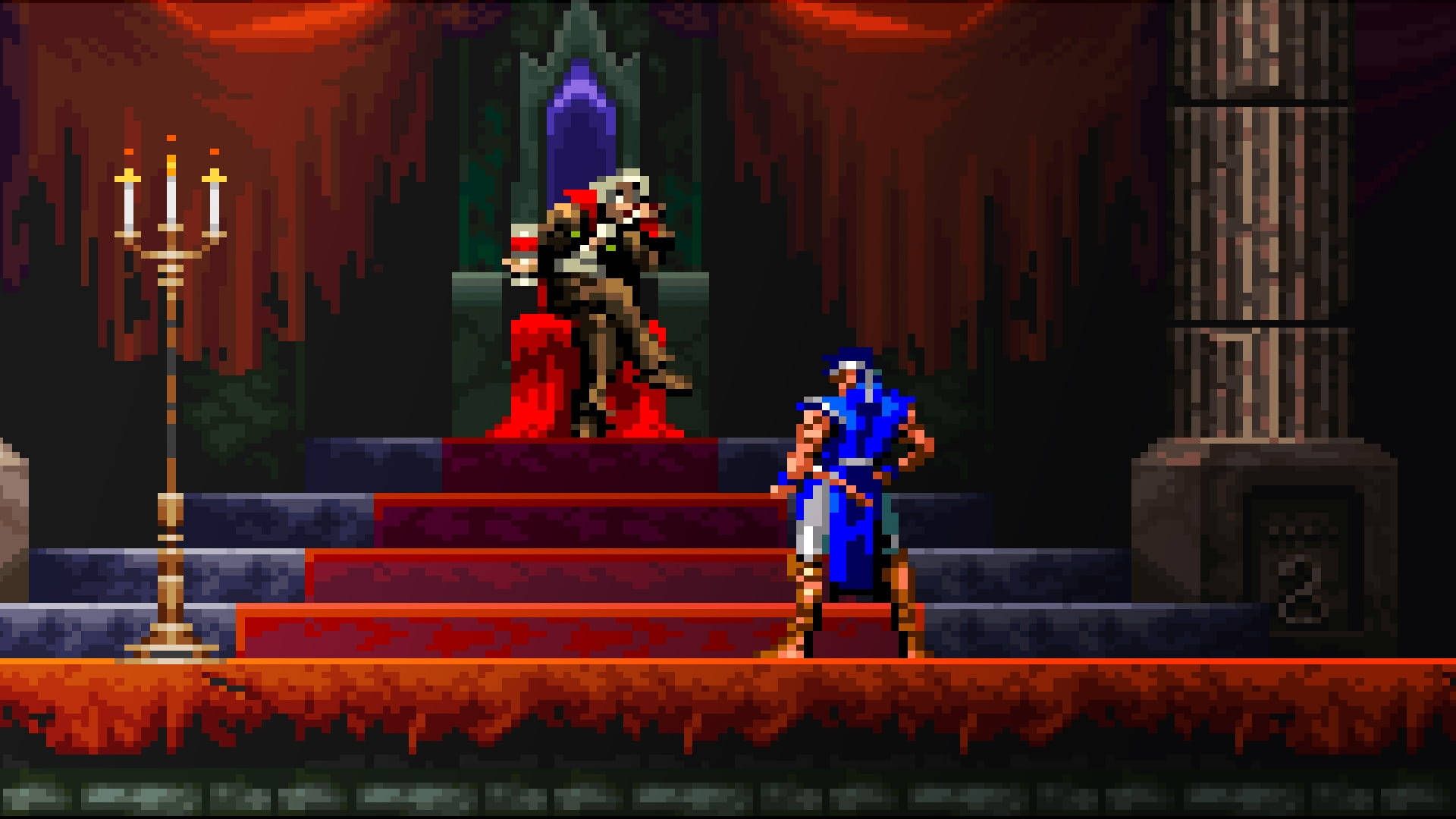 Castlevania, Dracula, Thronsaal, Pixel-Art, Retro-Spiel, Kerzenleuchter, Full HD, Breitbild-Hintergrundbild