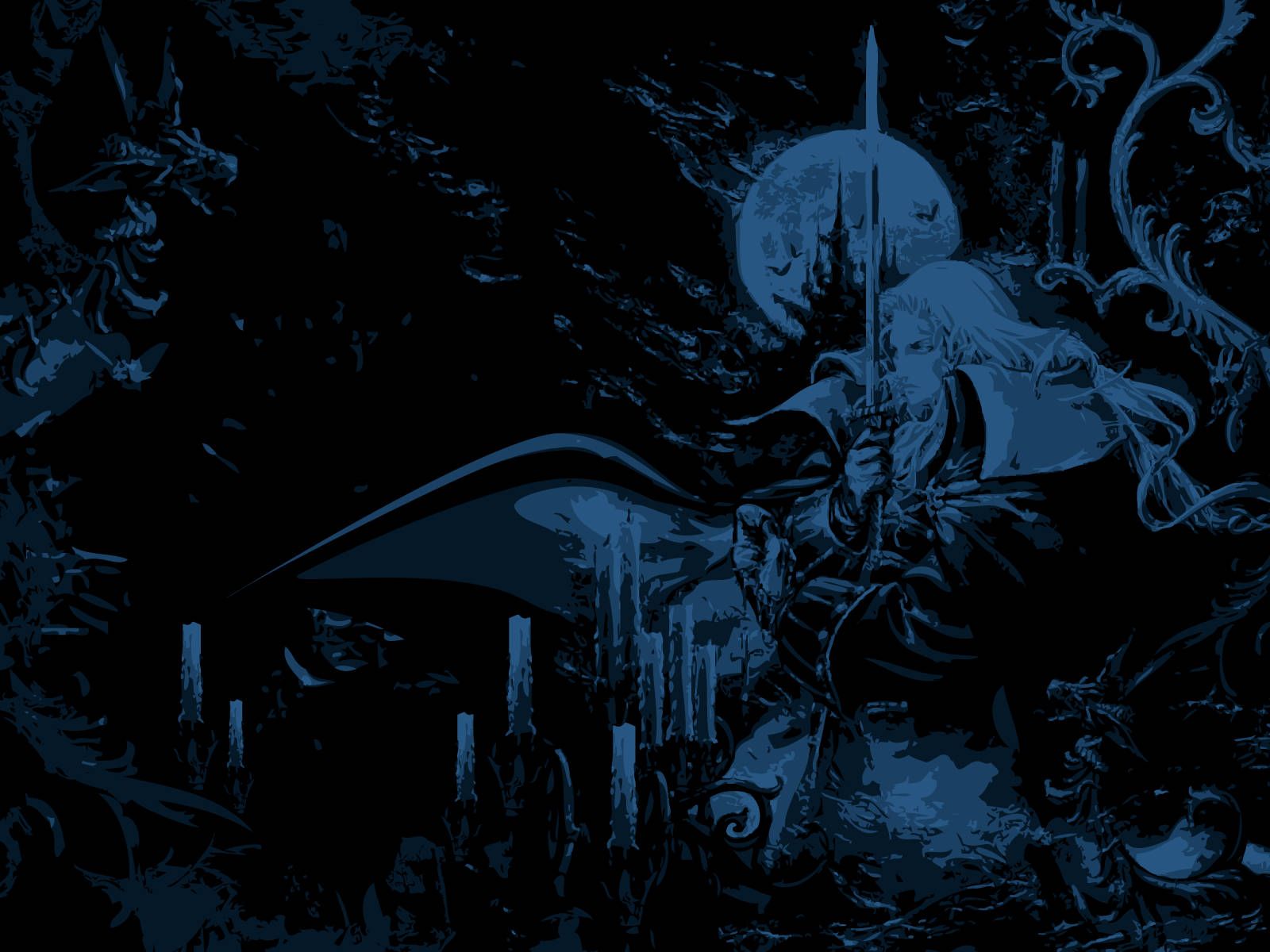 Castlevania, Draculas Schloss, Blautöne, Nacht, Düster, HD, Hintergrundbild fürs Tablet