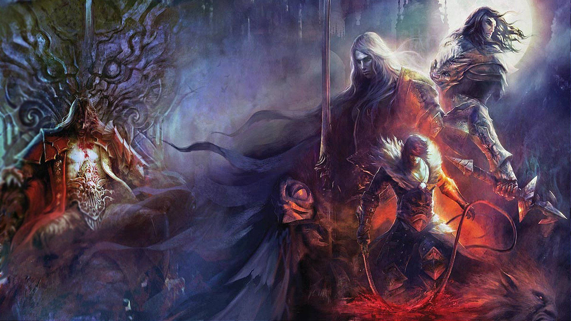 Castlevania: Lords of Shadow, Gabriel Belmont, Dracula, Gemälde, Düster, 1920x1080, Desktop-Hintergrund