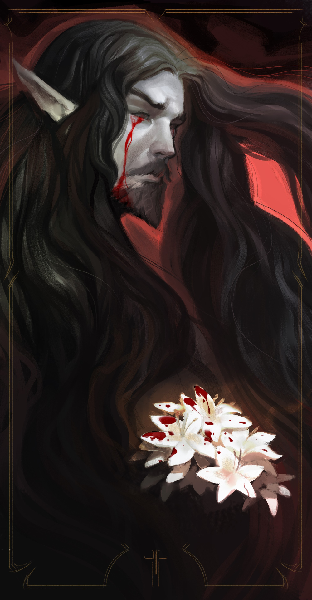 Dracula, Castlevania, Netflix, Langes Haar, Lichtpunkt, Dunkel, HD, Handy-Hintergrund