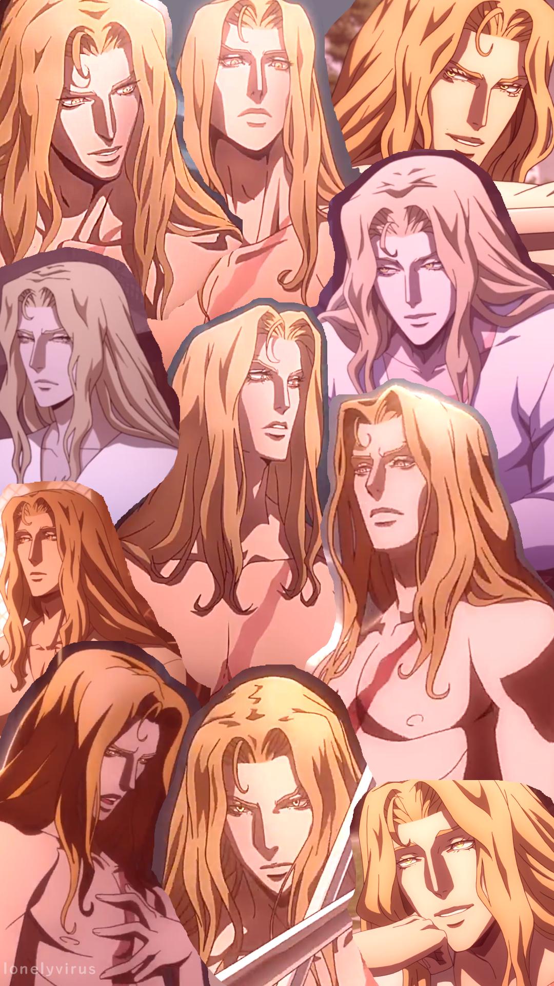 Alucard, Castlevania, Collage, Lila Töne, Hochformat, Full HD, Hintergrundbild fürs Handy
