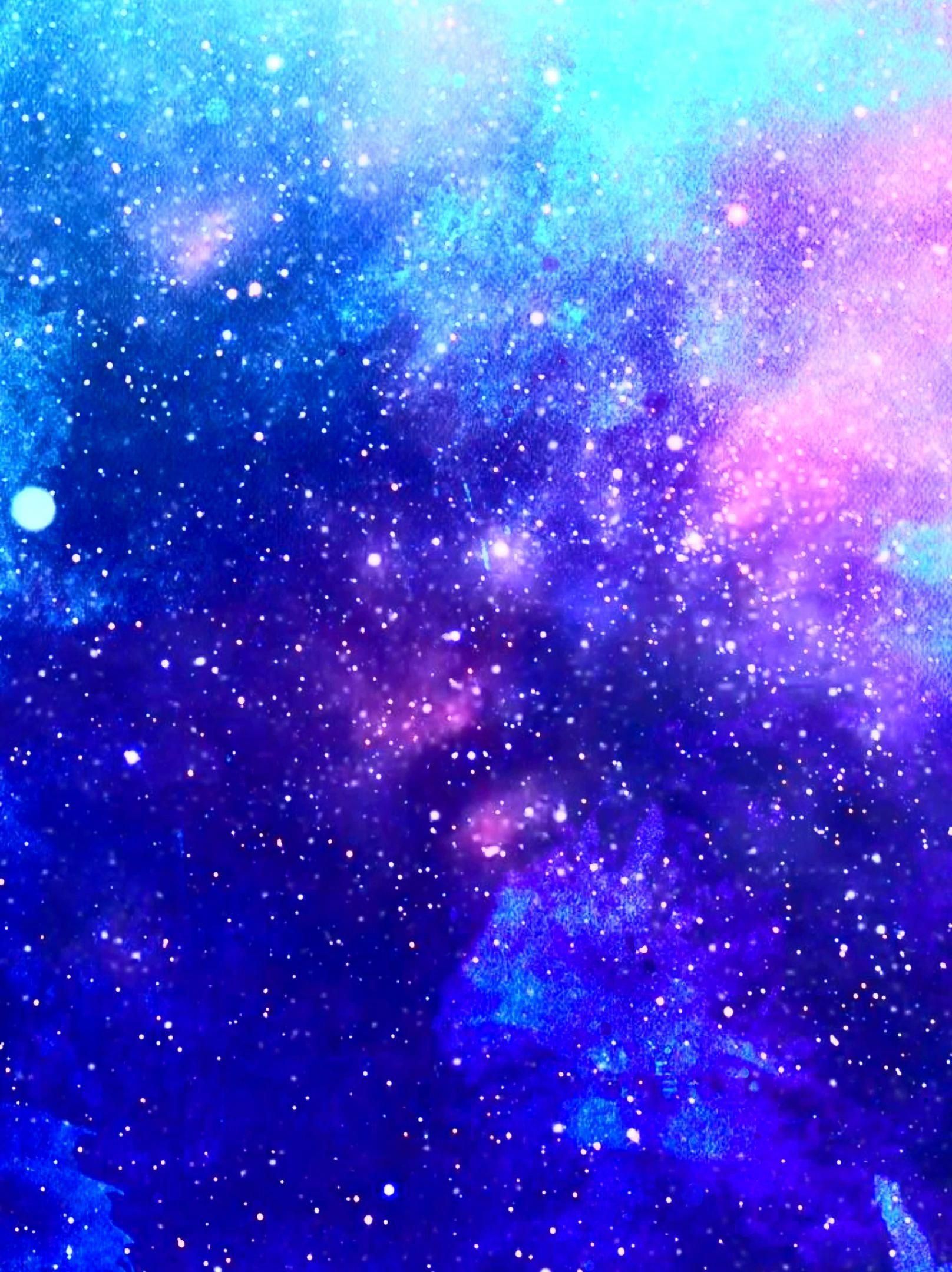 Sternenfeld, Nebel, Blau, Pink, Funkeln, QHD+, iPad-Hintergrundbild