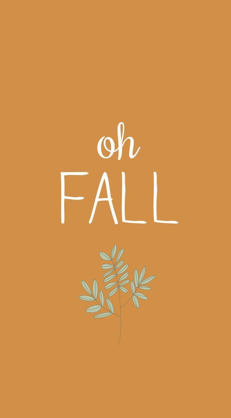 Oh Fall, Schriftzug, Zweig, Ocker, Minimalistisch, HD, Hintergrundbild fürs Handy