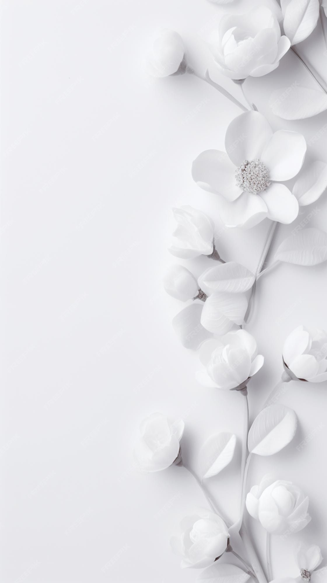 Papierblumen, Relief, Minimalistisch, Weiß, Full HD, Hintergrundbild fürs Handy