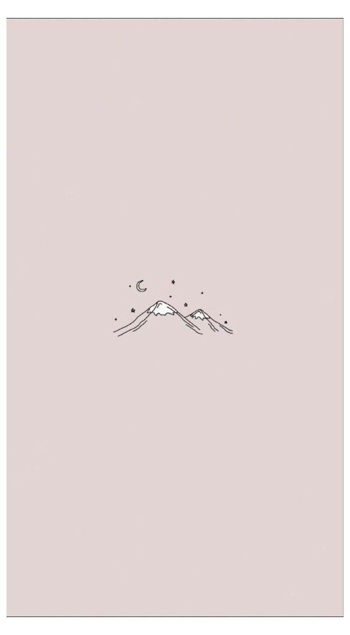 Linienzeichnung, Berge, Grau, Minimalismus, Kleines Motiv, Hintergrundbild fürs Handy