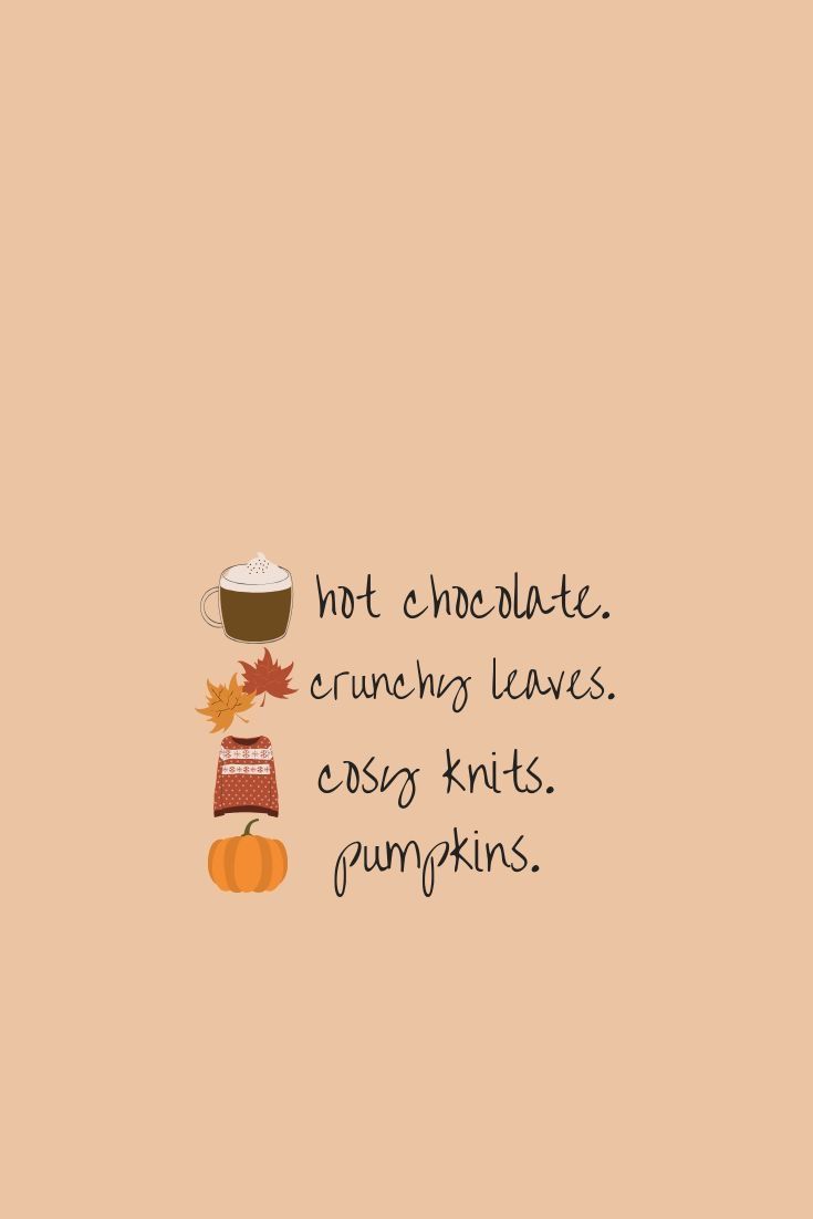 Hot Chocolate, Pumpkins, Herbstliste, Icons, Pfirsichfarben, Niedlich, Hintergrundbild fürs iPad